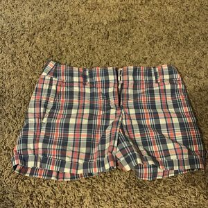 Vineyard Vines 00 Harrington Plaid women’s shorts blue and light red